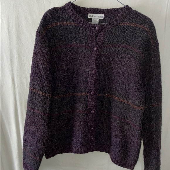 dressbarn Sweaters - Dressbarn Purple and Gray Women's Sweater